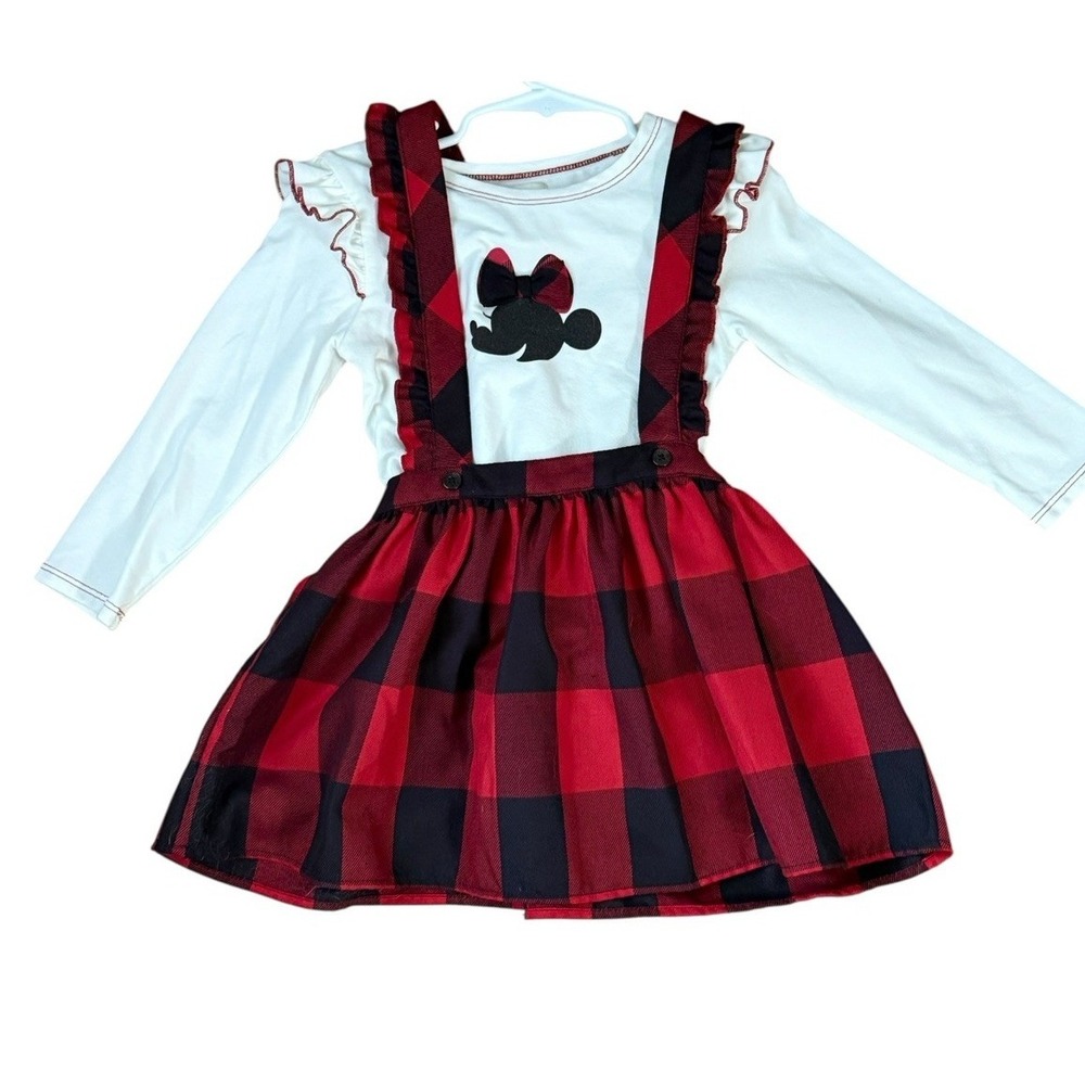 Disney Pippa & Julie Minnie Mouse 2 Piece Flannel Jumper With Matching Top 4T